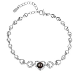 Fotoprojectie Hartje Armband Zirkonia