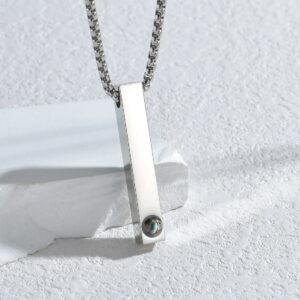 Gepersonaliseerde Fotoprojectie Ketting Zilverkleurig