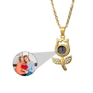 Goudkleurige Gepersonaliseerde Bloemen Fotoprojectie